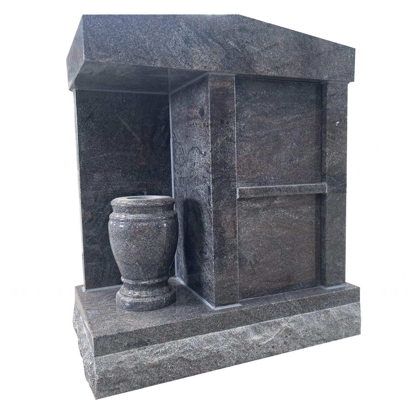 Personal Bahama Blue Granite Two Niche Cremation Columbarium   with vase CG-20.jpg