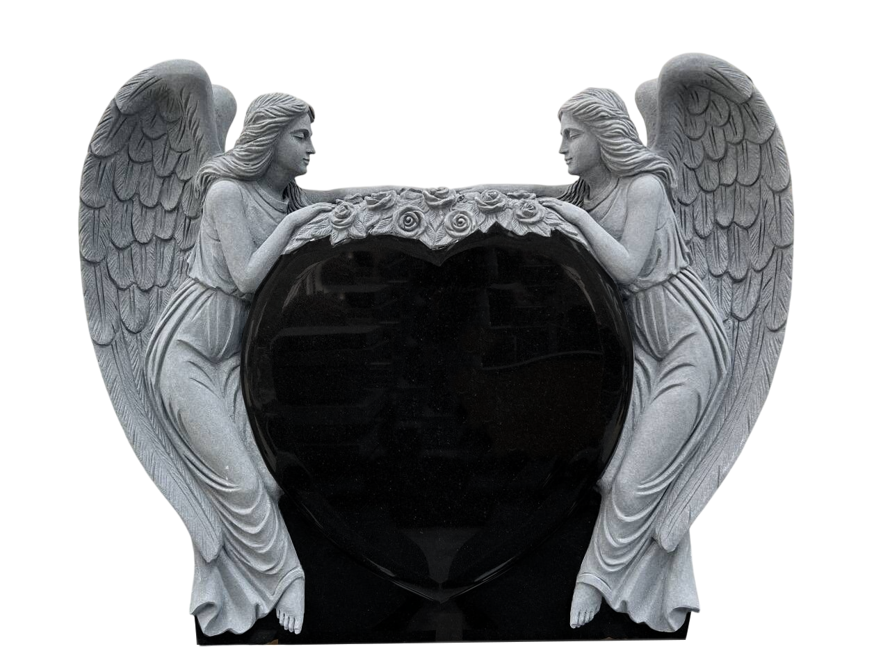 Black Granite Heart Headstone with Double Angels hashtag#monument hashtag#memorial hashtag#gravestone-Photoroom.png